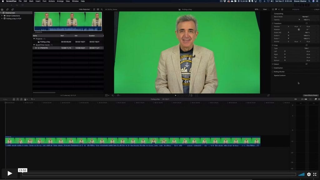 Cutting Out the Green in Final Cut Pro